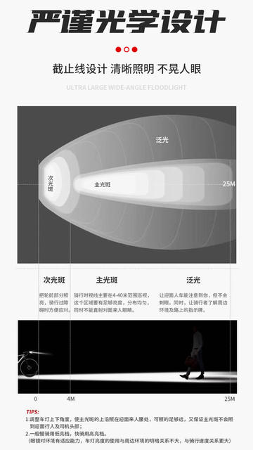 Bicycle Outdoor Headlights Night Ride Charging Rainproof Strong Light Mountain Ride Super Bright Flashlight Equipment Lighting detail 8
