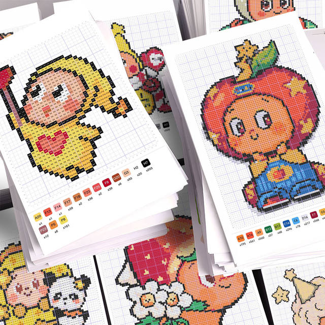 12 Pieces of Healing Pattern DIY Handmade Bead Art Templates, Self-Adhesive Desktop Wall Notepad Waterproof Stickers detail 1