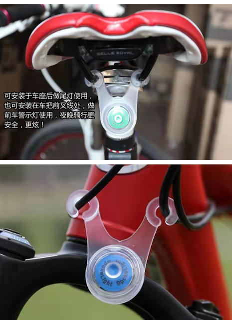 Bicycle cushion tail light LED night riding frog light brake warning light outdoor riding car light camping decoration light detail 8