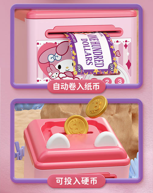 Cross-Border Children's Piggy Bank with Automatic Money Rolling, Fingerprint Password Lock, Electric Sound and Light Simulation, Smart Deposit Machine detail 3