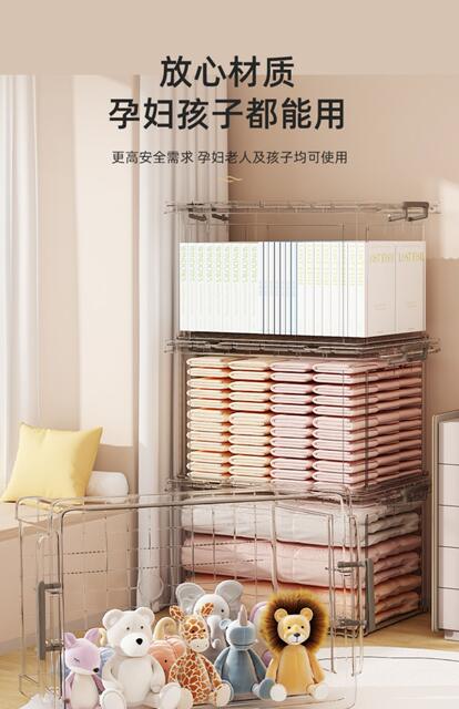 Transparent Storage Box Household Plastic Storage Box Wardrobe Clothes Large Capacity Toy Snack Storage Box detail 7
