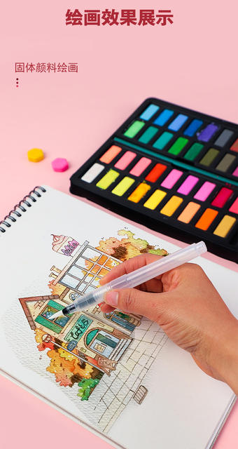 Factory wholesale tap water pen solid watercolor painting writing brush large capacity water storage pen water soluble color lead painting brush detail 11