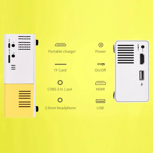 Foreign trade hot YG300 yellow and white mini projector portable children home HD convenient projector wholesale detail 10