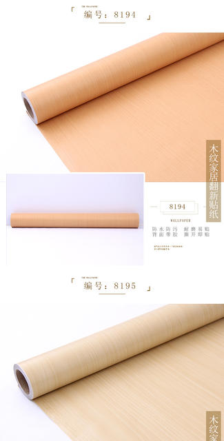 Wood Grain Wallpaper Self-Adhesive Waterproof and Moisture-Proof Wardrobe Door Sticker Desktop Imitation Wood Old Furniture Renovation Sticker Decoration detail 8