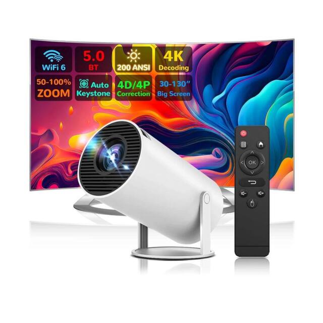 Cross-Border Hot Product Hy300 Projector, Home Mini Portable High-Definition Projector, Supports Wireless Screen Sharing on Large Screens detail 4