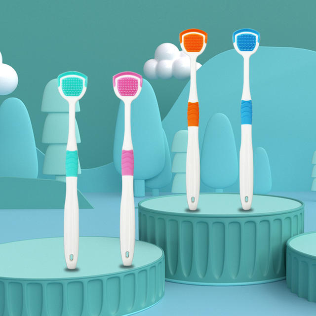 Factory direct supply tongue scraper toothbrush tongue cleaner removable tongue plate single tongue scraper in stock wholesale detail 3