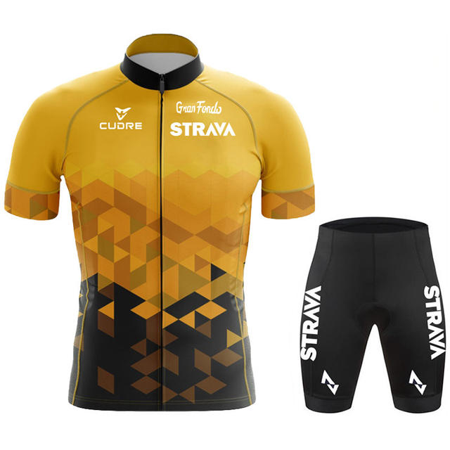 2024 Cycling Clothing Strava Tour De France Road Bike Short Sleeve Set for Mountain Bike Races detail 10