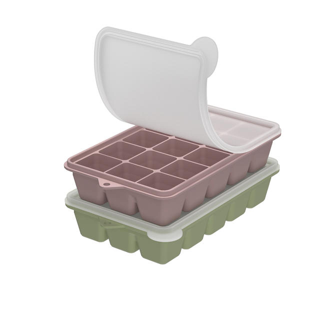 Cross-Border Silicone Mold Ice Tray with 15 Compartments for Home Use, Food Storage Box, Preservation Box, Freezer Tray with Lid detail 5