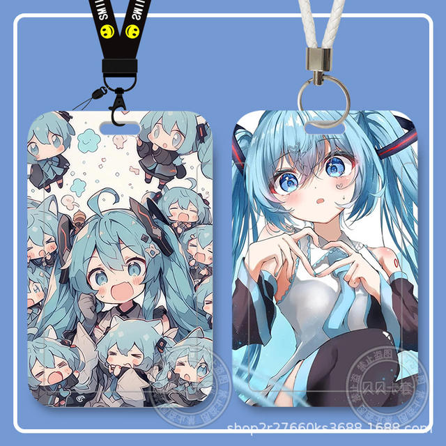 Hatsune Miku Student Sliding Rice Bus Card Id Card Protective Cover Access Control Campus Card Holder Storage detail 9