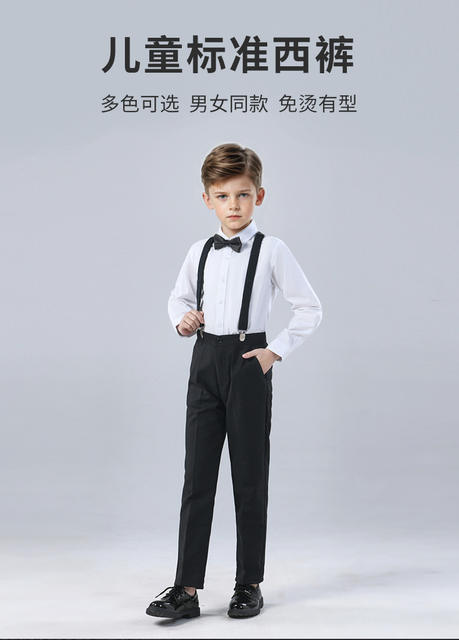Children's Trousers Boys Black Suit Pants for Middle and Large Children and Primary School Pants White Trousers dark blue School Uniform Pants detail 3