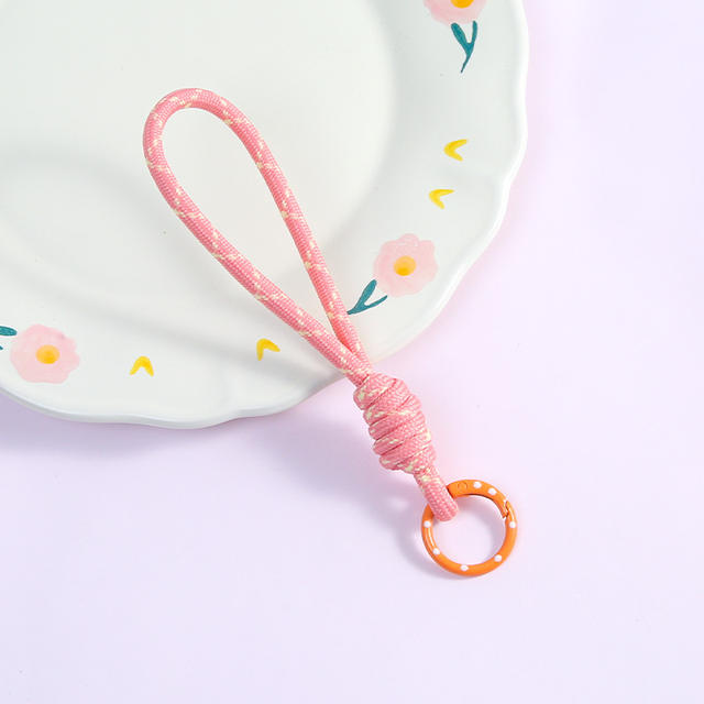 New Color-Blocked Mobile Phone Lanyard Accessories DIY Handmade Keychain Ring Accessories Material Bag Pendant Accessories Wholesale detail 12