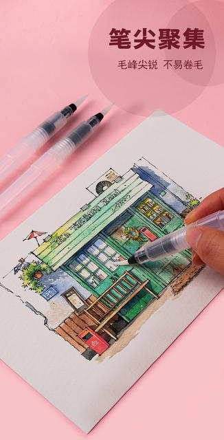 Factory wholesale tap water pen solid watercolor painting writing brush large capacity water storage pen water soluble color lead painting brush detail 10
