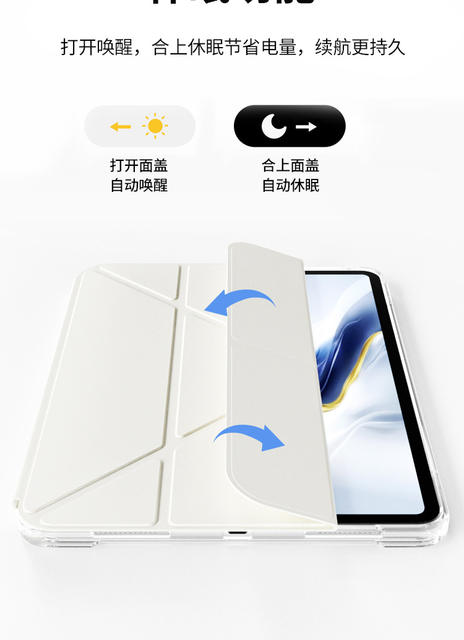Suitable for 3Y Foldable iPad Protective Case 10.2 Inch 25 Models iPad Tablet Protective Case with Pen Slot Flip Cover High Transparent Bottom Case detail 6