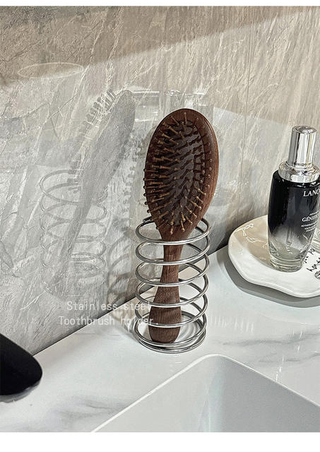Comb Storage Rack, High-End Makeup Brush Storage Tube, Bathroom Bathroom Sink, Stainless Steel Toothbrush Storage Rack detail 9
