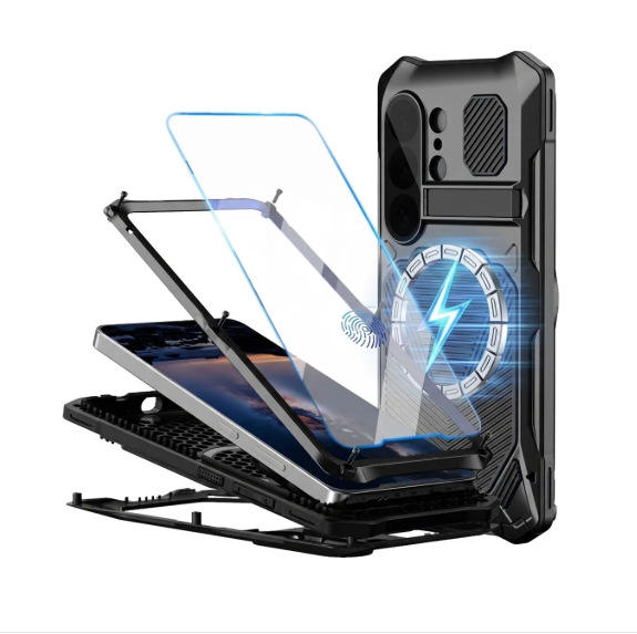 Suitable for Samsung S26Ultra Metal Magnetic Phone Case, Anti-Fall, All-Inclusive Stand Protective Cover, S26U Phone Case detail 4