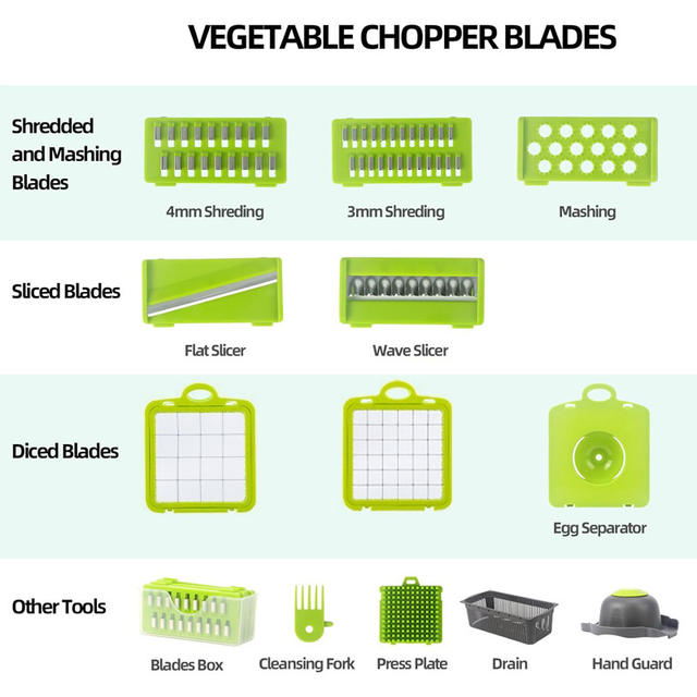 Multifunctional vegetable cutting artifact cross-border Amazon kitchen dicer grater shredder kit vegetable chopper detail 1