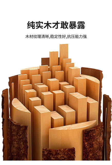 Factory Solid Wood Pine Wood Board Log Desktop Wardrobe Partition Layered Board DIY Storage Rack Log Board Partition detail 4