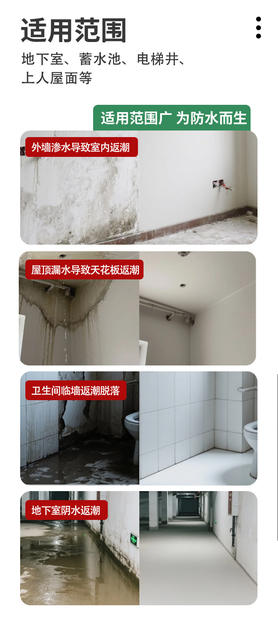 Waterproofing Materials for Walls, Anti-Penetration Coatings, Moisture-Proof Coatings, Cement-Based Penetrating Crystallization detail 12