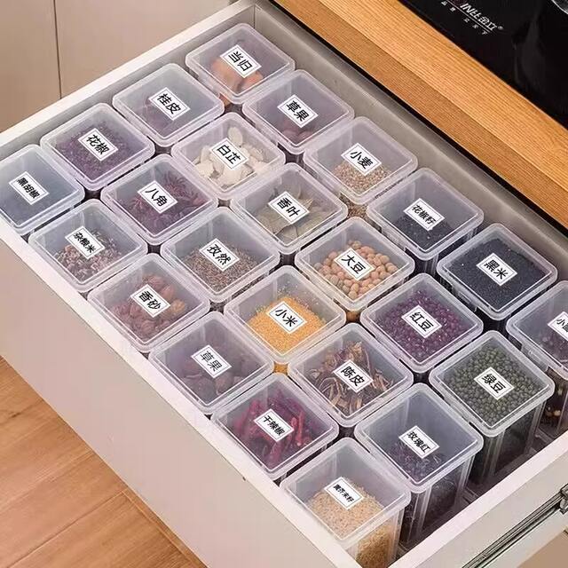 Spice Sub-packing Storage Box Spice Box Kitchen Household Star anise Cinnamon Dried Pepper Compartment Flap Sealed Storage Box detail 1