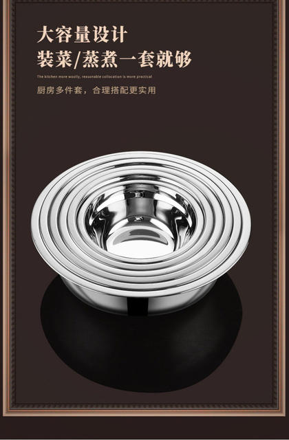 Food-Grade 304 Stainless Steel Bowl, Small Iron Bowl, Soup Bowl, Household Children's Eating Bowl, Soup and Rice Serving Bowl, Commercial Wholesale detail 11