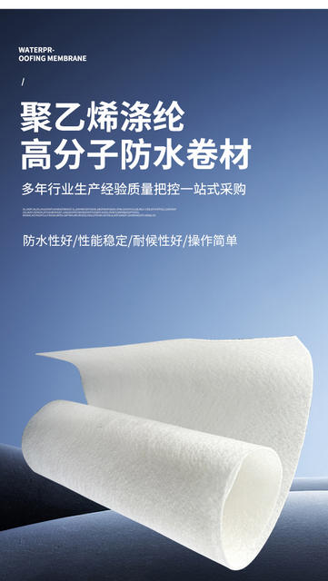 Polypropylene Waterproofing Membrane, High-Molecular Polyethylene Moisture-Proof Material, Roof, Toilet, Bathroom Floor Leak-Proofing Polyester Cloth detail 4