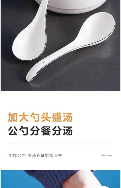 Ceramic Spoon for Home Use, Long-Handled Soup Spoon, Special Tableware for Serving Porridge, Kitchen Large Soup Spoon detail 7
