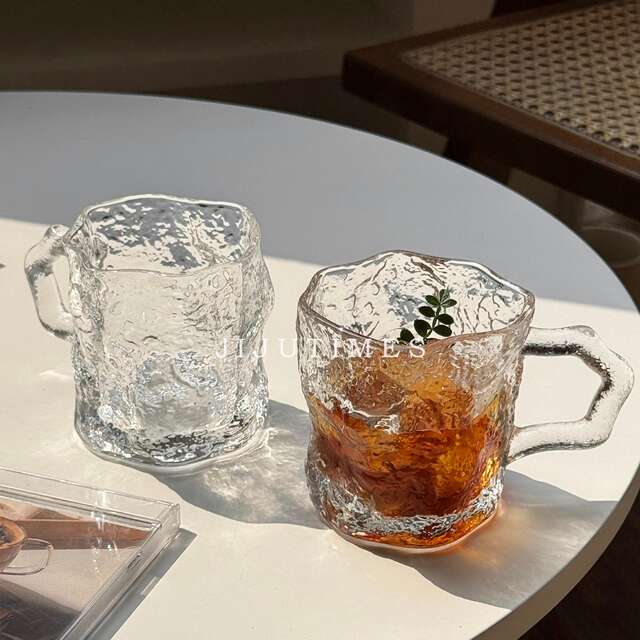 Ins-Style Glass Cup with Handle for Home Use, High Aesthetic Value, Suitable for Drinking Water, Coffee, Milk, Juice, and Breakfast detail 5