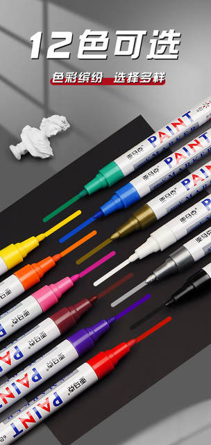 Metal Paint Pen Waterproof Quick-drying White Oil Marker Pen Steel Industrial Tire Paint Remover No Falling Marker Pen detail 2