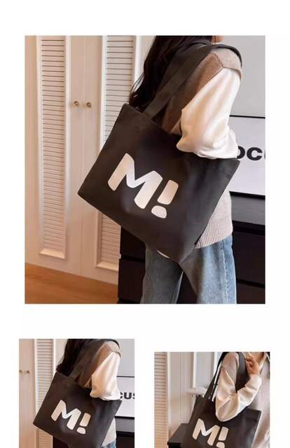 Canvas Bag Women's Large Capacity Strong Supermarket Shopping Bag Simple All-match 2024 New Shoulder Hand Tote Bag detail 4