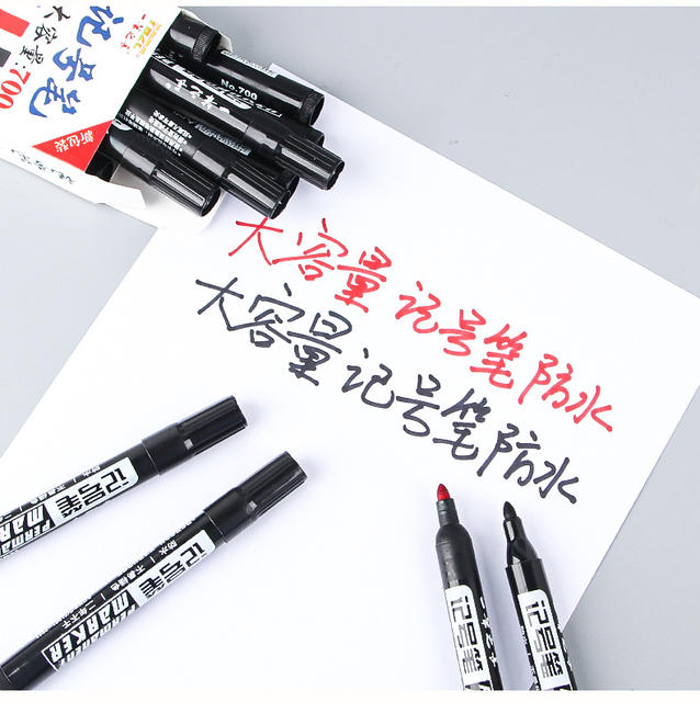 700 Thickened Oil-Based Marker Pen Refillable for Logistics, Large-Capacity Quick-Drying Blue-Black Thick Pen detail 12