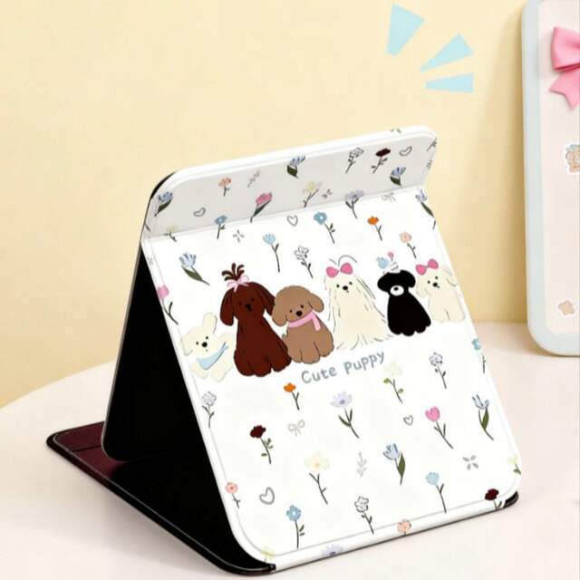 New Mirror Cute Puppy Thickened Anti-Fall Travel Portable Makeup Mirror High-Definition Home Vanity Mirror
