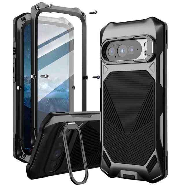 Google Pixel9/10 Metal Phone Case Anti-Fall Protective Cover with Stand 9/10Pro XL Magnetic Phone Case detail 6