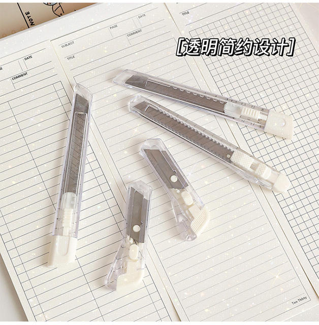Ins Unprinted Style Simple Utility Knife Mini Small Express Delivery Box Opening Small Blade Student Handmade Knife Paper Cutter detail 4