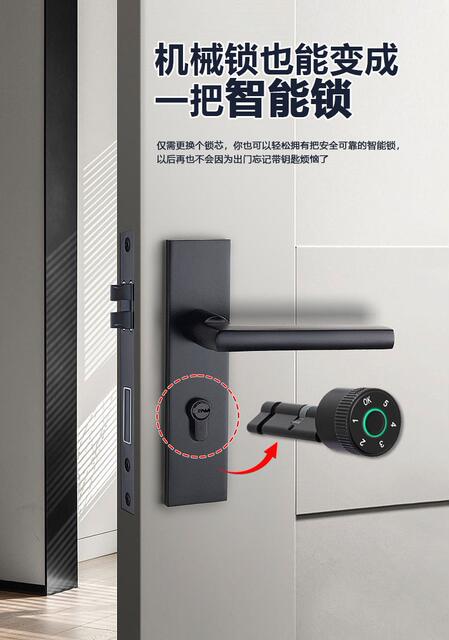 Fingerprint Password Smart Lock Core, Split Lock Panel Lock, Replacement Lock Core, Anti-Theft Smart Door Lock for Main Door and Wooden Door detail 1