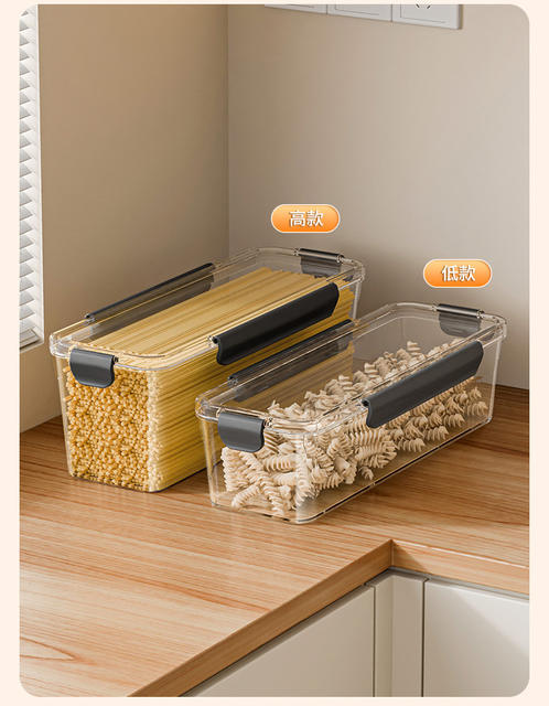 Noodle Storage Box, Sealed Storage Jar, Noodle Bucket Storage Tube, Grain Storage Sealed Jar Box, Highly Transparent detail 4