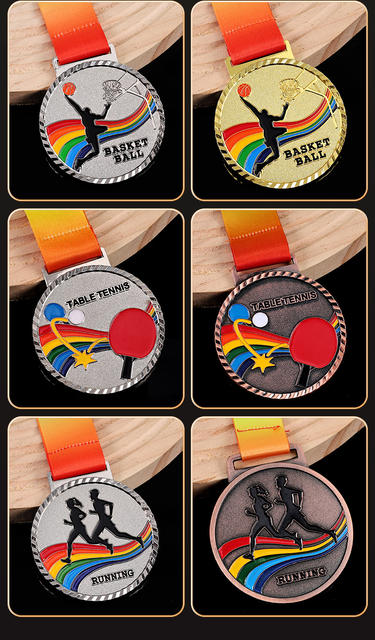 Metal Medals in Stock for School Sports Competitions, Custom-Made Medals for Running, Basketball, Table Tennis, and General Use detail 6