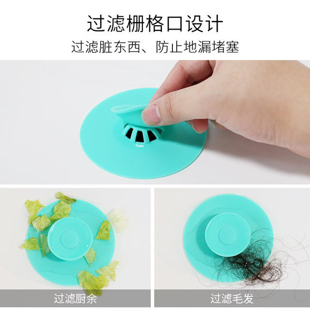 Anti-Odor Bouncing Silicone Drain Cover, Basin Mat, Sink Mat, Anti-Clogging Hair Filter Mat detail 6