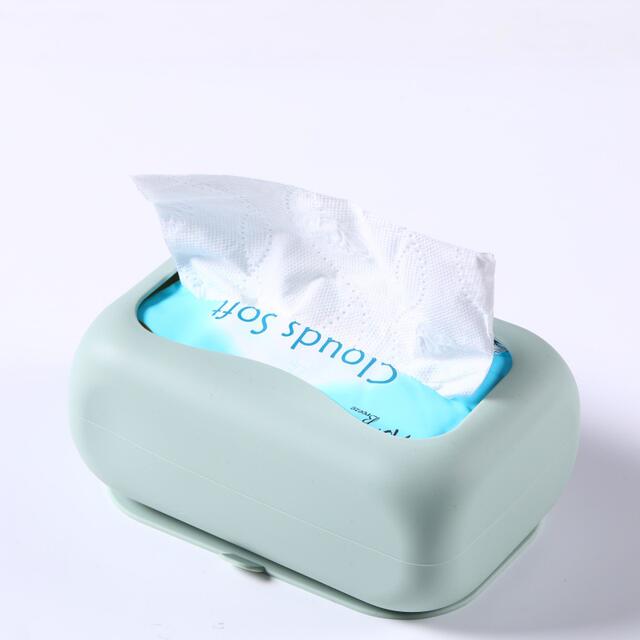 Suction Cup Tissue Box Silicone Creative Bedroom Coffee Table Adsorption Napkin Storage Box Living Room Car Soft Paper Box detail 6