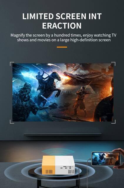 Cross-Border Hot-Selling Vs Yg300 Projector, Wired Screen Mirroring for Mobile Phones, Wireless Entertainment for Children, Home-Use Mobile Projector detail 7