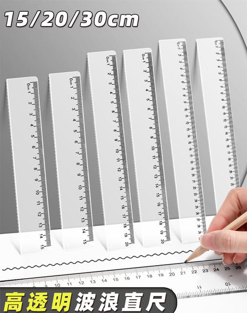 Transparent Straight Ruler for Primary School Students Multifunctional 15/20/30cm40cm Children's Plastic Ruler detail 1