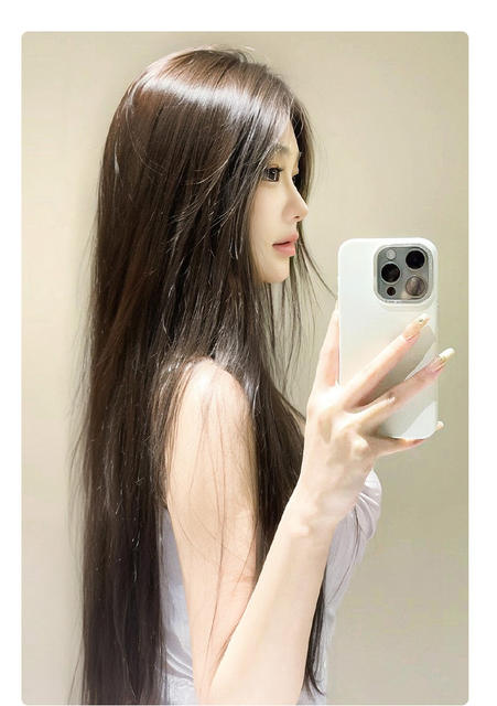 Wig Piece for Women with Long Hair Three-Piece Invisible Traceless Artificial Hair Fluffy Wig Piece Straight Hair Volume Increase Hair Extension Patch detail 12