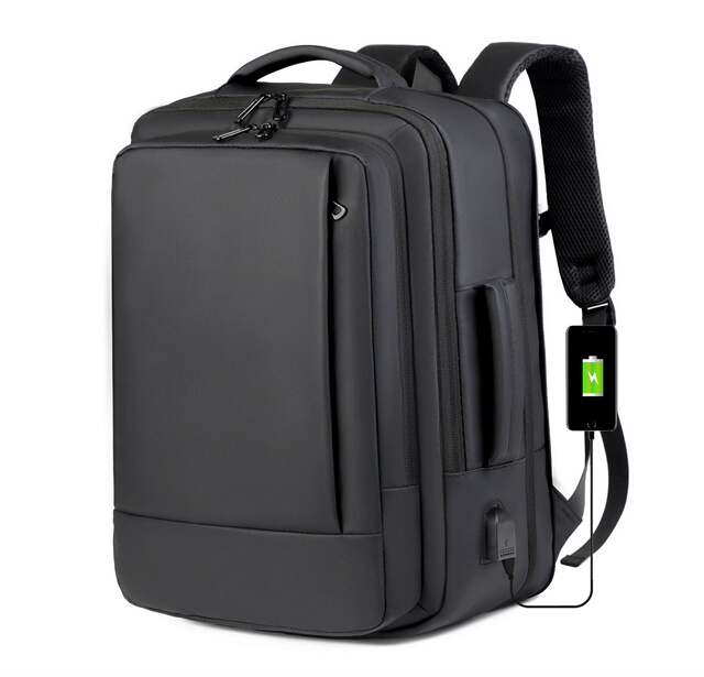 Cross-Border Wholesale Men's Backpack with Expansion Backpack Fashion Business Backpack Men's Commuter Computer Backpack