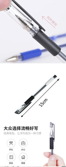 Exam Office European Standard Gel Pen Bullet Student Business Pen Transparent Small European Standard Ballpoint Pen Manufacturer Wholesale detail 6