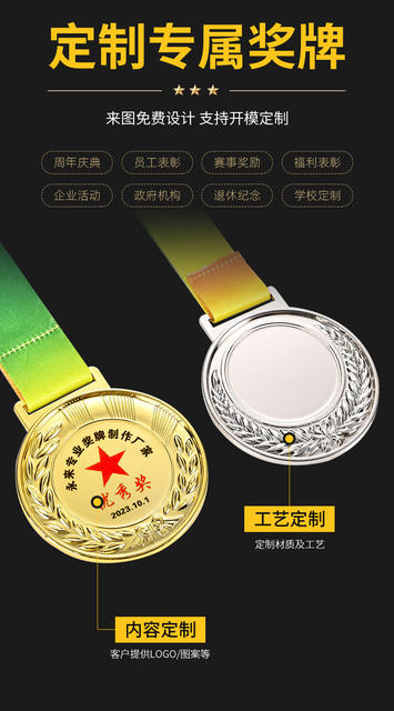 Metal Medal Customized Marathon Medal Listed Gold Medal Customized Kindergarten Games Primary School Medal Prizes detail 3