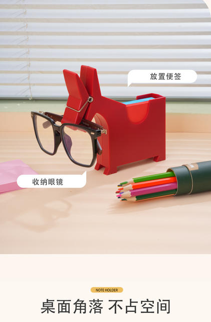Cross-Border Plastic Desktop Mulepost-It Clip Office Daily Use Decorative Note Holder Mule Pen Holder Business Card Box detail 5