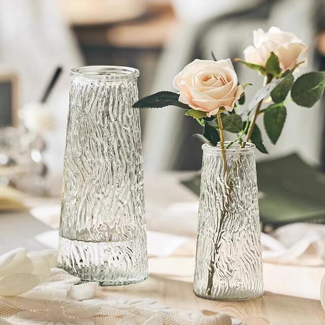 Large Luxury Glass Vase for Hydroponic Arrangements, Suitable for Fresh or Dried Flowers, High-End Desktop Decoration