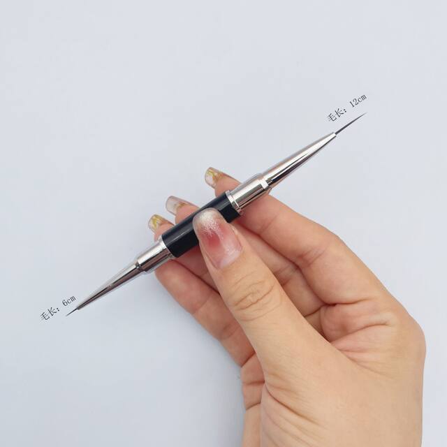 Black Metal Engraved Double-Ended Manicure Pen Steel Surface Pen Pull-Line Pen Functional Pen 3-Piece Set Manicure Brush Art detail 10