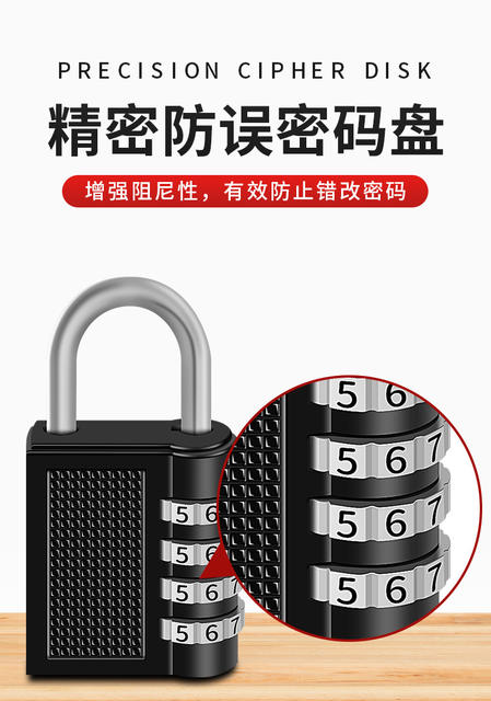 in stock 4 digit combination lock padlock gym warehouse door anti-theft lock metal outdoor large wardrobe padlock detail 10