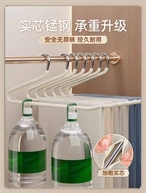 Goose-shaped Pants Rack Pant Clip Household Special Stainless Steel Traceless Hanger for Hanging Pants Z-shaped Wardrobe Finishing Storage Artifact detail 5