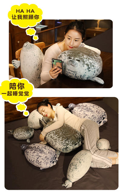 Japan Osaka Seal Pillow Sea Tour House Popular Soft Seal Doll Aquarium Plush Toy Cross-border Hair detail 11